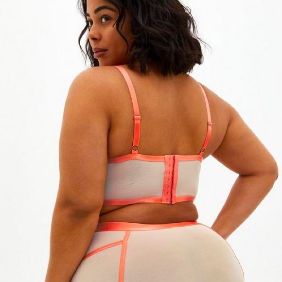 New Torrid Simply Mesh Underwire Bralette - Coral Rose, Sz 0x - Picture 3 of 8